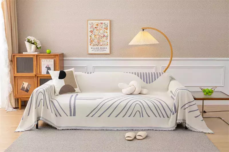 Chenille Sofá Throw Blanket com Tassel, Modern Luxury Cover, Four Season Sofa Cover, Full Covers, Dustproof, Toalha de casa, 1 Pc