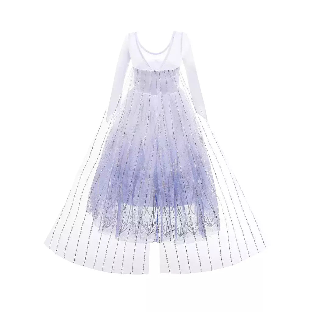 Crianças elsa traje menina aniversário malha vestido de princesa crianças cosplay neve rainha desempenho fantasia noite roupas de halloween