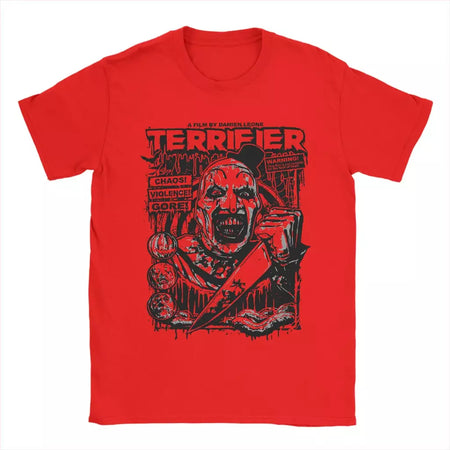 2025 engraçado terrível palhaço filme de terror camiseta para homens crewneck puro verão t camisas manga curta camiseta plus size roupas