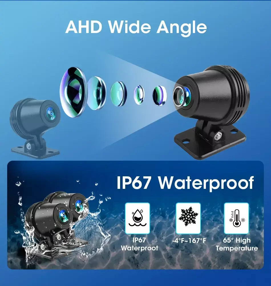 Jmcq portátil 8.1 polegada ip67 à prova dip67 água motocicleta 4k dvr navegação gps sem fio carplay android auto moto gravador monitor