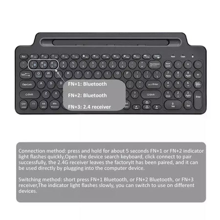 Teclado bluetooth duplo tri-modo bt5.0 3.0 2.4g teclado sem fio com touchpad teclado para jogos com slot para cartão para laptop tablet