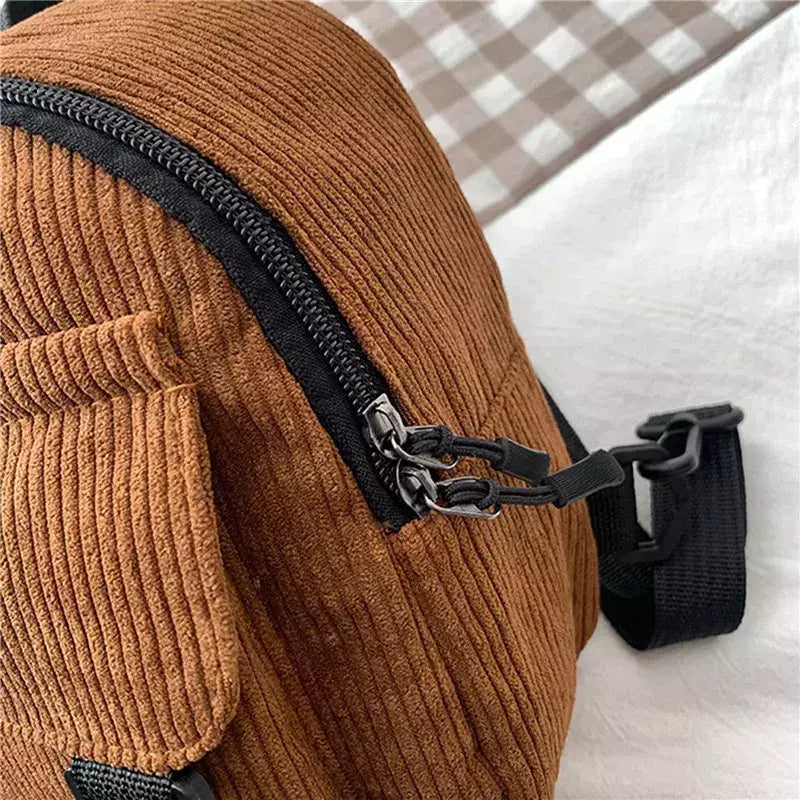 Mini mochila feminina, mochila escolar de veludo simples pequena, grande capacidade, mochila feminina durável, monocromática, casual, viajando, moda