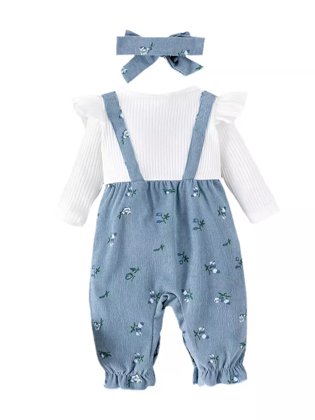 Citgeett outono infantil bebê meninas manga longa macacão floral impressão retalhos arco macacões bonito bandana conjunto de roupas
