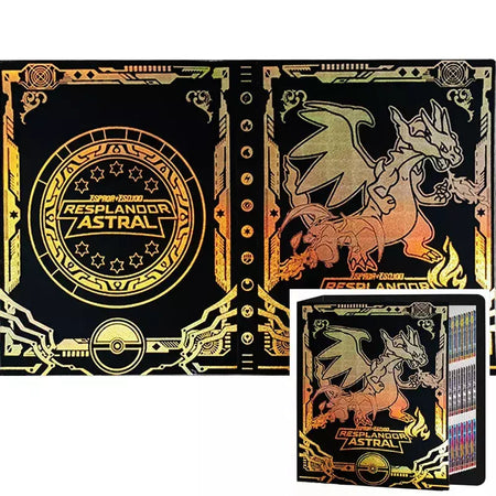 Álbum de cartões 4/9 protetor 240/540 pçs cartão livro mapa carta titular pasta dos desenhos animados charizard mewtwo vmax gx cartões coleção pasta