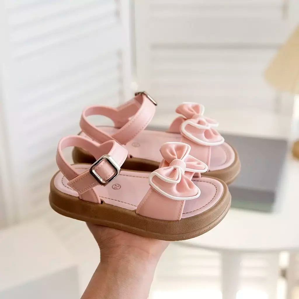 Meninas princesa sandálias de verão crianças verão sapatos de praia sapatos de dedo do pé aberto moda bowknot casual meninas sandálias sapatos de verão
