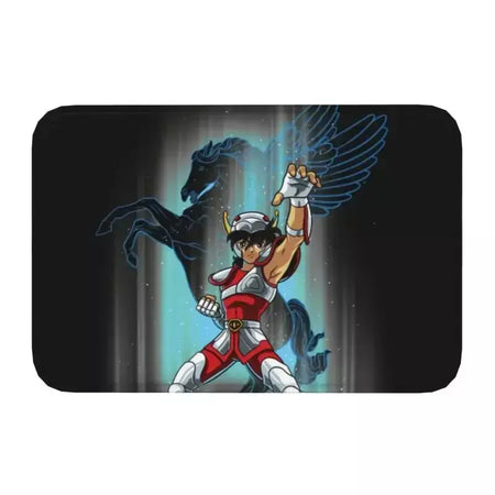 Personalizado cavaleiros do zodíaco saint seiya pegasus fantasia capacho tapete antiderrapante banheiro cozinha garagem tapete 40*60cm
