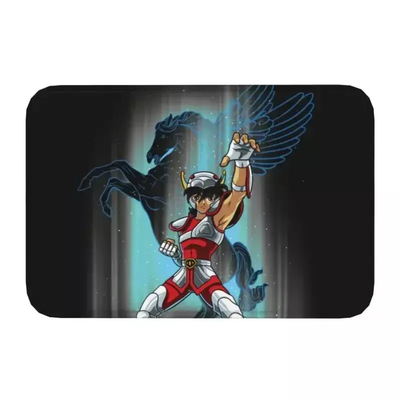 Personalizado cavaleiros do zodíaco saint seiya pegasus fantasia capacho tapete antiderrapante banheiro cozinha garagem tapete 40*60cm