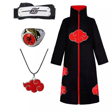 Naruto uchiha itachi cosplay trajes anime longo manto casaco robe trincheira ninja halloween carnaval festa grupo roupas capa presentes