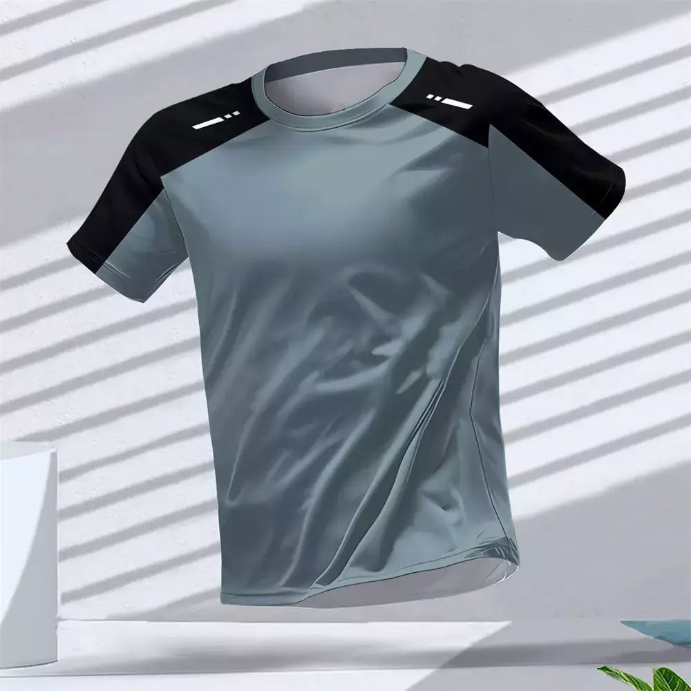New Hot-Selling Outdoor Running Sports Respirável Quick-Secagem Roupas de Fitness Casual Wear Impressão 3D Em Torno Do Pescoço Adulto T-Shirt