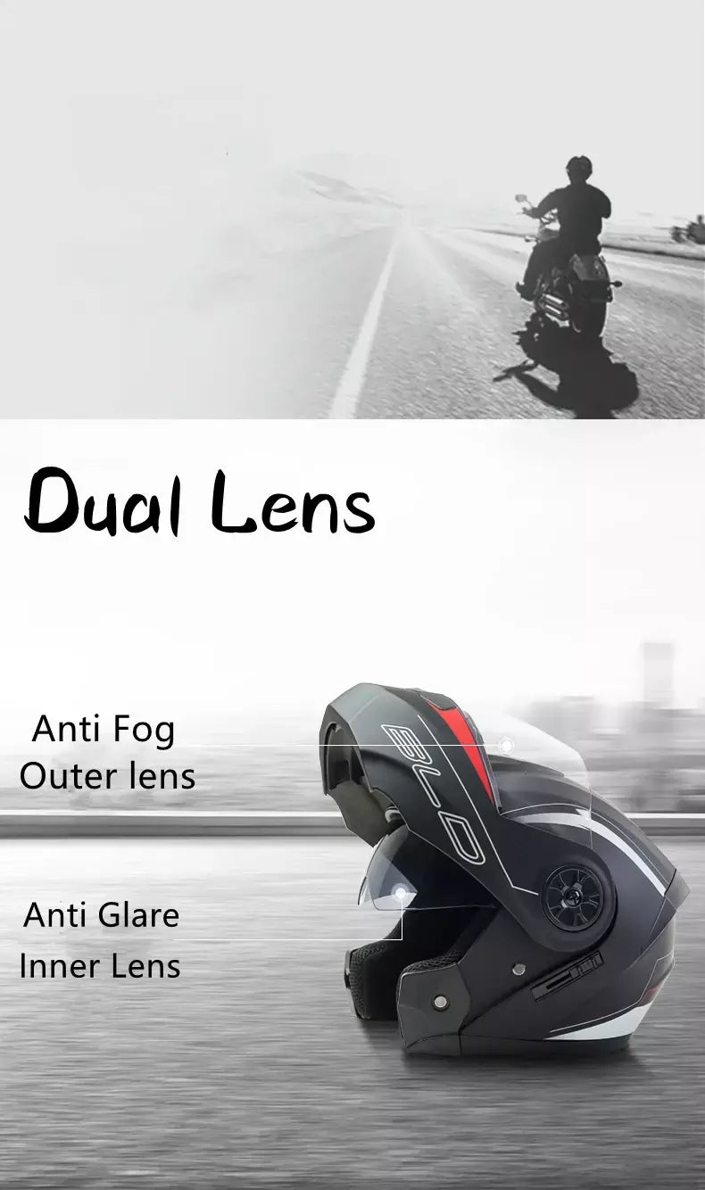 DOT Aprovado Capacete de corrida de motocicleta, lente dupla legal, cara cheia, piloto quente, modular, inverno