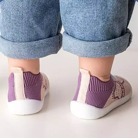 Sapatos de malha respirável para recém-nascido, meias infantis, fundo macio, antiderrapante, menino e menina, 0 a 5 anos, verão
