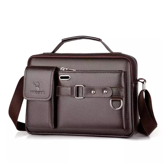 Bolsa de ombro de grande capacidade bolsa de mensageiro masculina de couro business commuter bolsa impermeável resistente ao desgaste pode ser armazenada