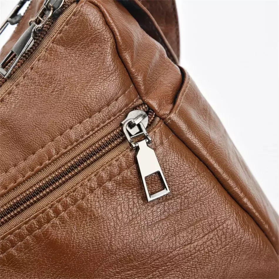 Bolsa de bolso multi couro PU vintage feminina, bolsas de ombro transversais femininas, bolsas de design de luxo, alta qualidade, 2023