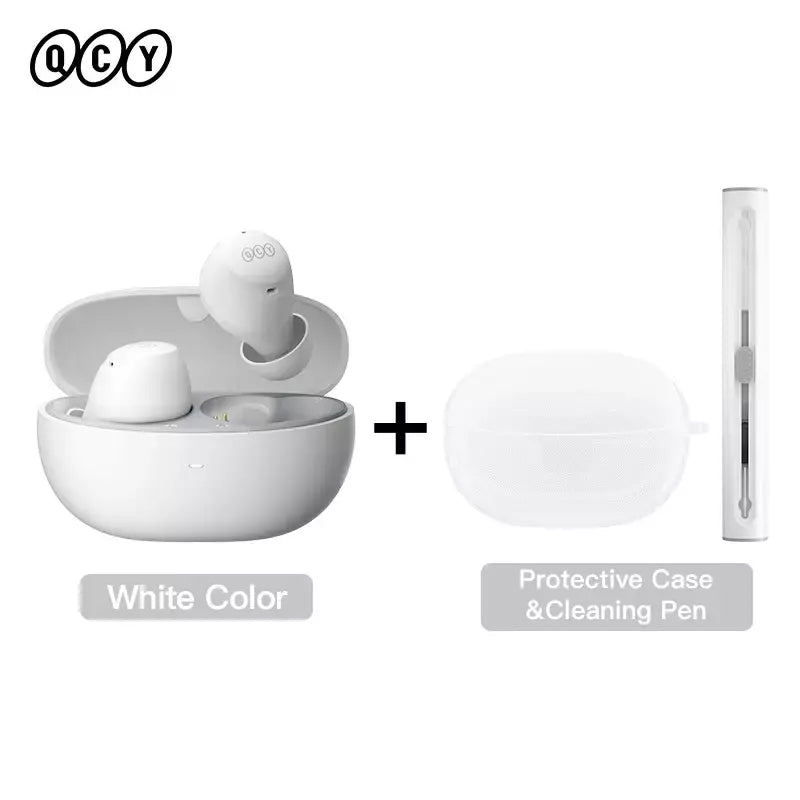 QCY-HT07 ANC Fones De Ouvido Sem Fio, Auscultadores HiFi, Cancelamento de Ruído, Earbuds TWS, 6 Microfone, Chamada AI HD, Reprodução 32H, 40dB, Bluetooth 5.2