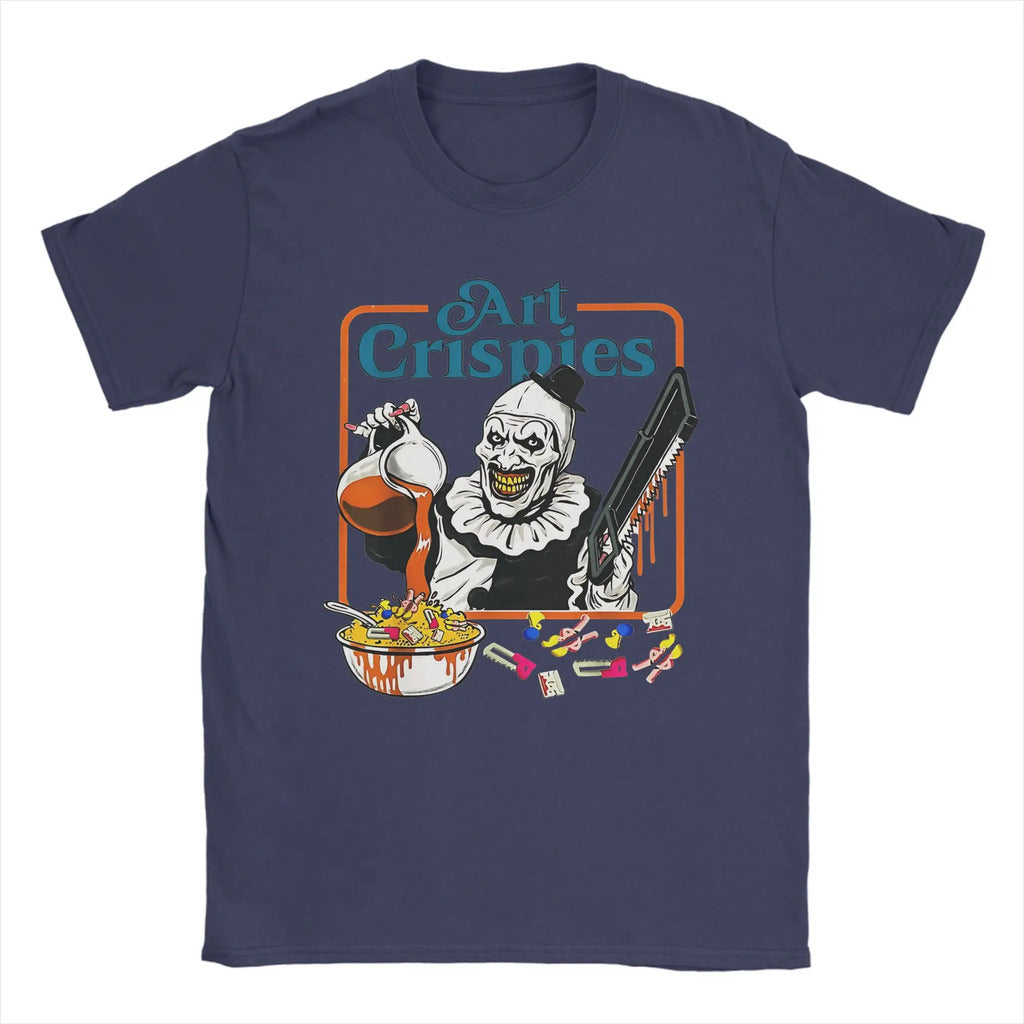 Arte Crispies Terrifier Horror Halloween Filme Homens Camiseta Incrível Camisetas Manga Curta O Pescoço Camisetas 100% Algodão 6XL Tops