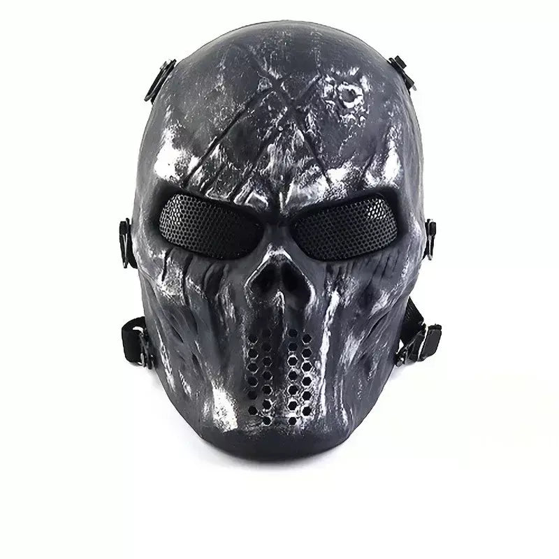 Assustador halloween crânio máscara festa de halloween cosplay máscaras esqueleto guerreiro máscara camuflagem legal crânio máscara