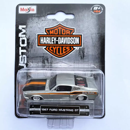 Maisto 1:64 Harley-davidson Personalizado 1967 ford mustang gt Simulação Liga Modelo de Carro Brinquedo Coleção Peça de Exibição