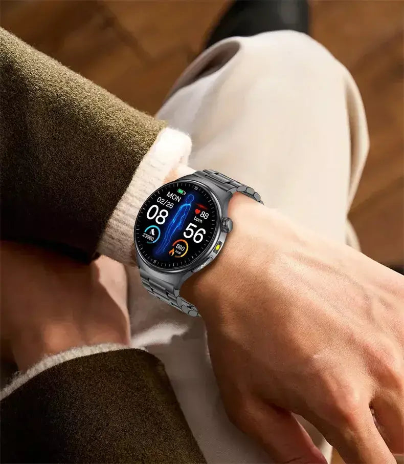2026 novo relógio inteligente masculino feminino exame micro-físico ecg + ppg oxigênio no sangue ácido úrico pressão arterial safira smartwatch masculino