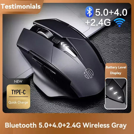 INPHIC-PM6 Mouse Recarregável Sem Fio, Compatível com Bluetooth, Office Mute, Suporte PC, Laptop, Tablet, Smartphone, Universal, 2.4G