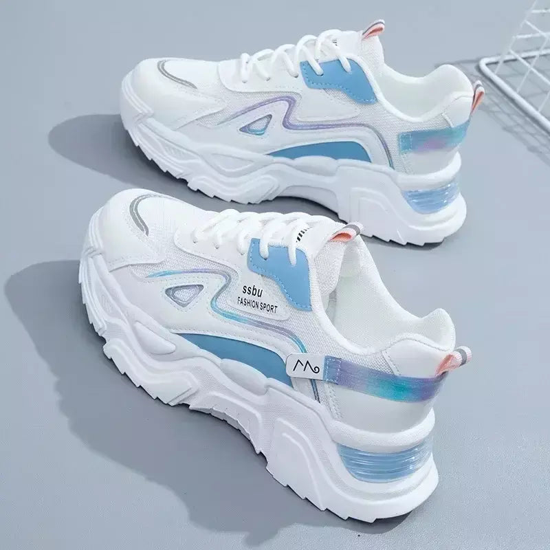 2025 tênis feminino plataforma sapatos planos mulher sapatos verdes formadores casuais senhoras tênis grossos sapatos femininos