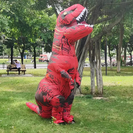 Adulto crianças trajes de dinossauro inflável terno vestido anime festa cosplay carnaval purim traje de halloween para homem mulher