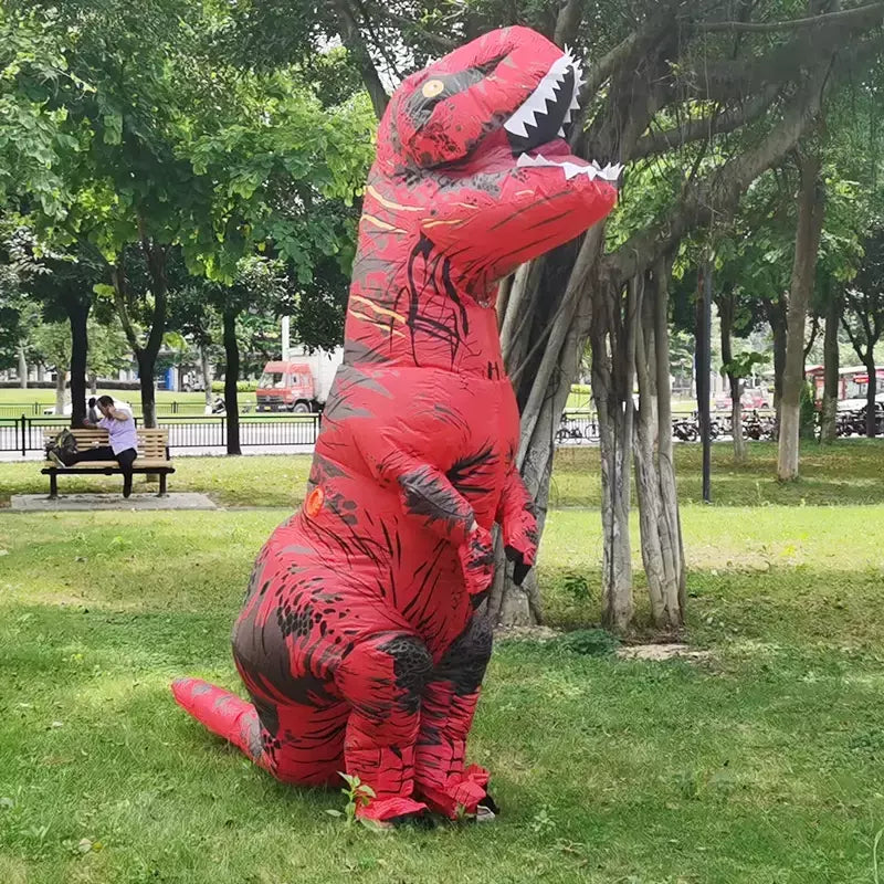 Adulto crianças trajes de dinossauro inflável terno vestido anime festa cosplay carnaval purim traje de halloween para homem mulher