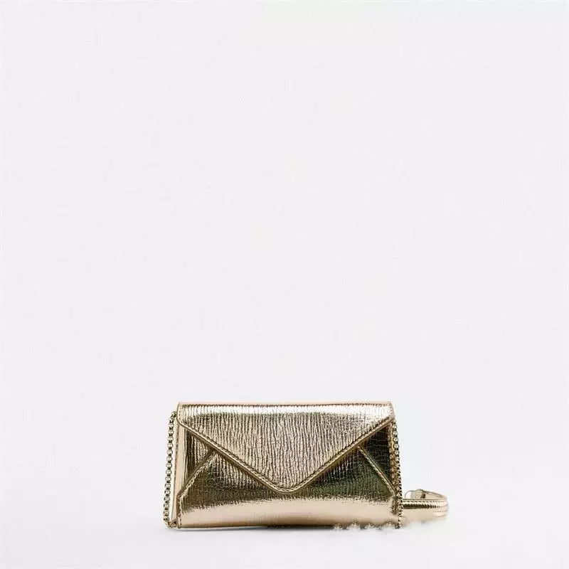 Bolsa de ombro única para mulheres, bolsa quadrada pequena, bolsa crossbody, bolsas prateadas, mini corrente, envelope, elegante