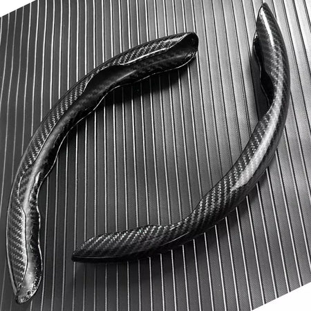 2 pçs laser de fibra de carbono silicone capa de volante do carro 1k micro fibra couro pvc roda impulsionador capa antiderrapante universal