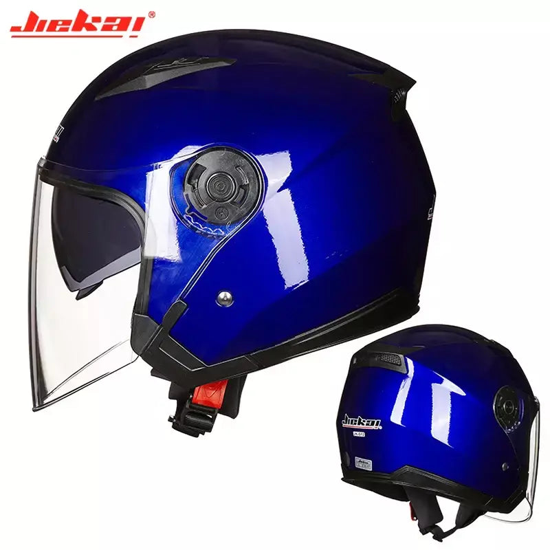 Homens motocicleta metade capacetes lente dupla scooter moto capacete casco aldeia equitação capacete de moto motocross capacetes-JIEKAI
