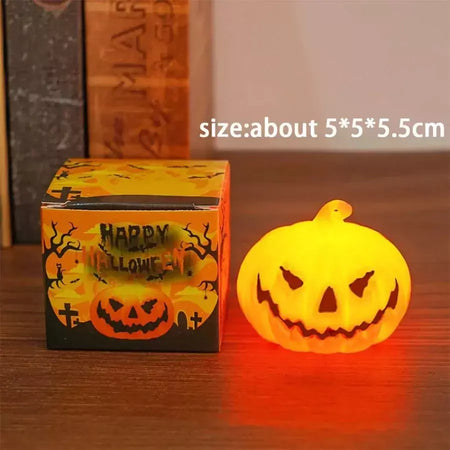 Lanterna de abóbora luz de vela halloween crânio fantasma rosto lâmpada crianças presente para o quarto jardim festa decoração atmosfera luz