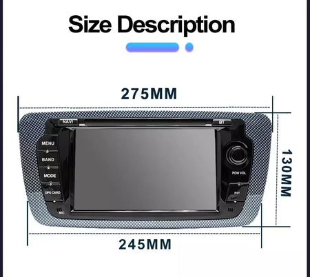Rádio automotivo sem fio carplay android auto para seat ibiza 6j 2009 - 2013 4g wifi multimídia navegação gps 2din 7 "unidade principal estéreo
