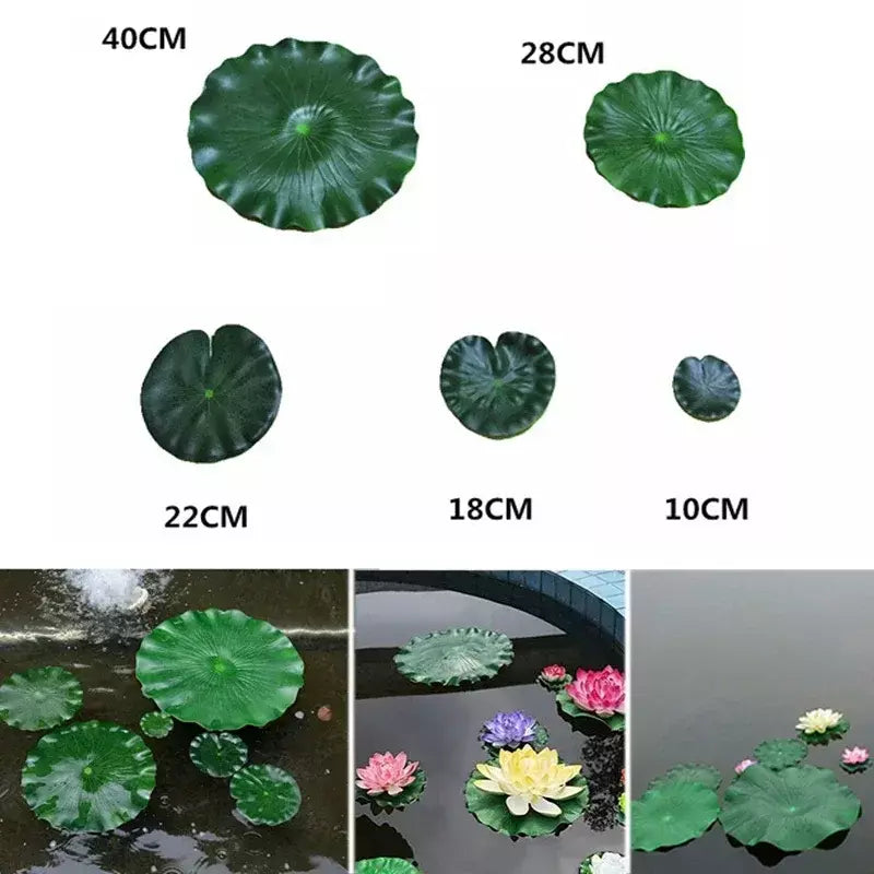 Lifelike Floating Lotus Artificial Flower Decoration, Water Lily, Micro Paisagem para Casamento, Lagoa, Jardim, Decoração de Plantas Falsas, 10pcs
