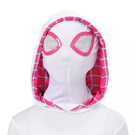 Meninas gwen fantasma aranha traje bodysuit halloween cosplay com capuz trajes de festa de férias fantasia sexy vestir-se hoodies maiô