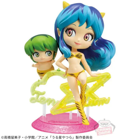 Em estoque Bandai Original Urusei Yatsura ver. -Q posket juntos-LUM & TEN Anime Figuras Modelo Cerca 14/6 cm Coleções Modelo brinquedos