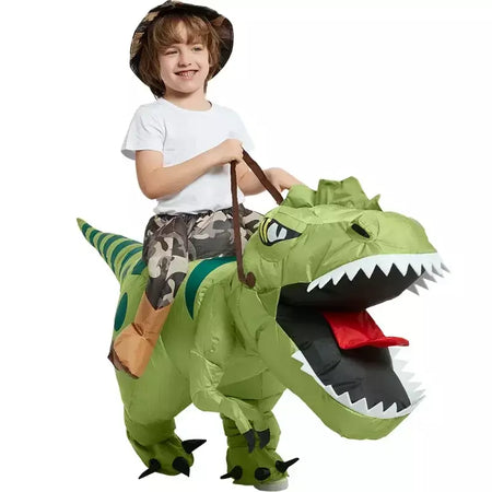 Ride-on traje de dinossauro inflável adequado para festa de halloween ao ar livre atividades pai-filho jogo de rastreamento crianças mascote
