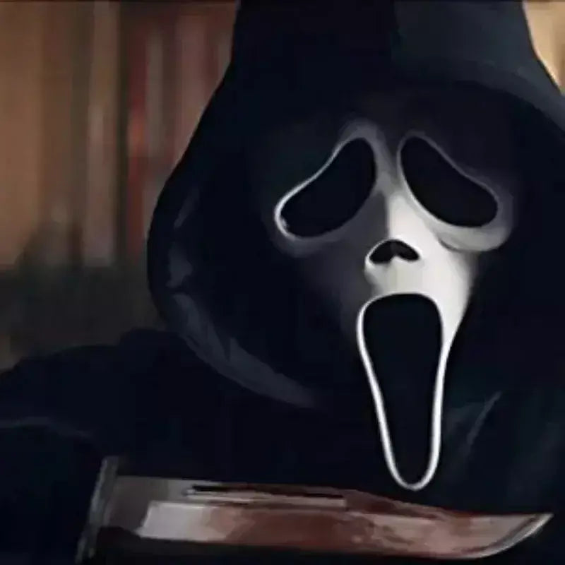 Látex grito ghostface máscara horror cabeça cheia máscara brincadeira cosplay traje filme assustador ghostface adereços decoração de casa fontes de festa