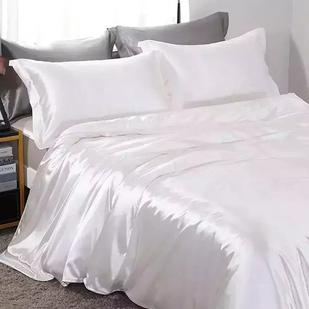 Luxo Satin Bedding Set Capa de edredão com fronha Estilo Europeu King Queen Size Confortável Bed Set Covers Folha de linho