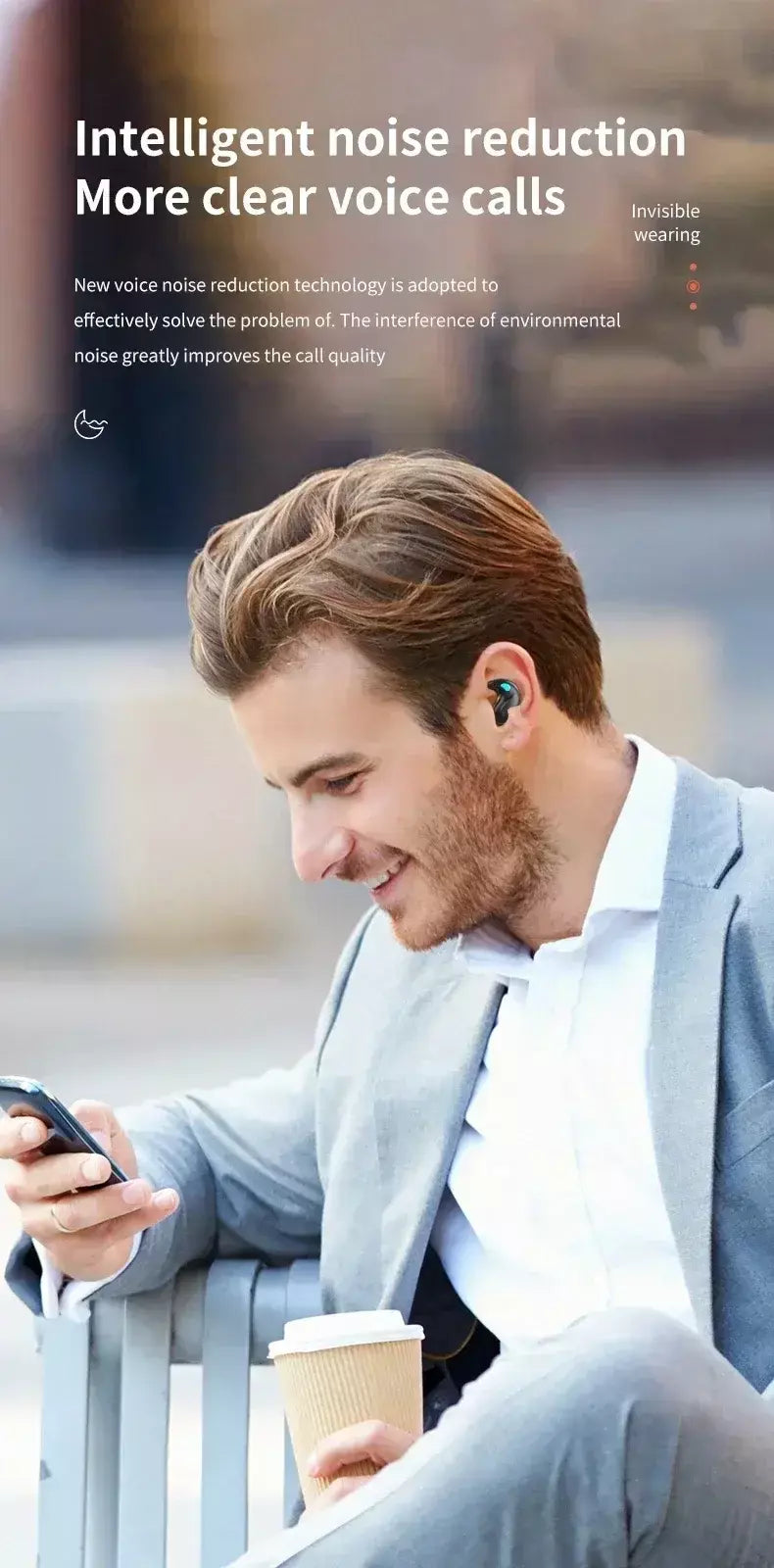 X55 Mini Fones De Ouvido Sem Fio, Fones De Ouvido Bluetooth, Redução De Ruído, Jogo De Esporte, Fones De Ouvido Bluetooth Do Sono, HIFI, Fone De Ouvido Estéreo De Música