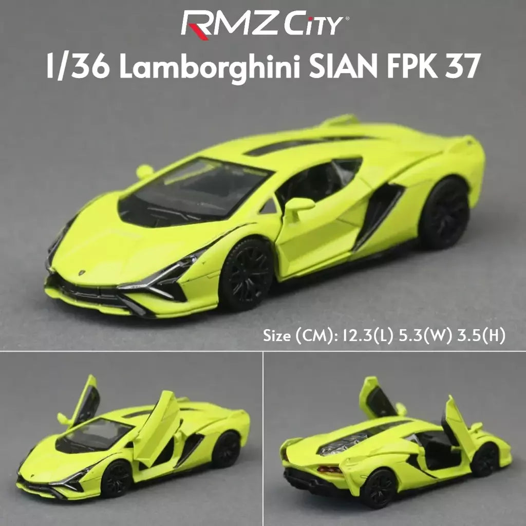 1/36 lamborghini super esporte modelo de carro de brinquedo para crianças rmz city diecast metal miniatura puxar para trás coleção presente criança meninos