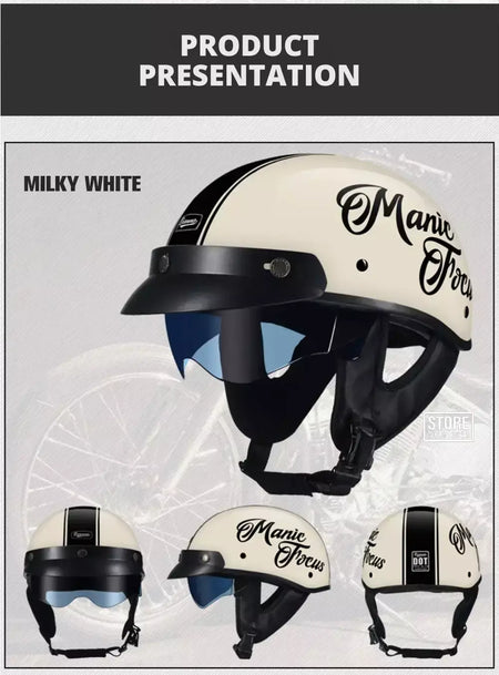 Retro capacete da motocicleta dot certificação moto capacete das mulheres dos homens meio capacete lente hd casco quatro estações equitação scooter capacetes