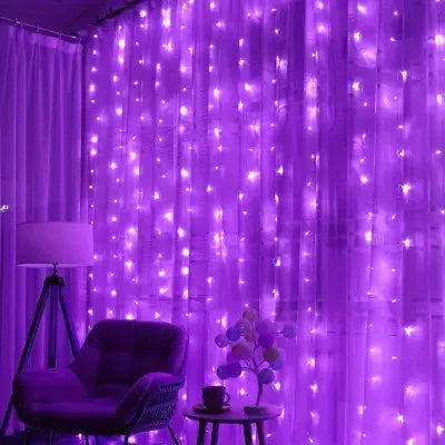 Natal usb cortina corda luzes de fadas 8 modo 6/3m led guirlanda remoto para festa jardim casa decoração casamento ano novo 2025