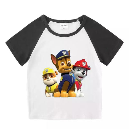 Boys Paw Patrol T-shirt manga curta Top e Shorts Set, bebê meninos roupas, roupas dos desenhos animados, terno verão, novo conjunto infantil, 2022, 2pcs