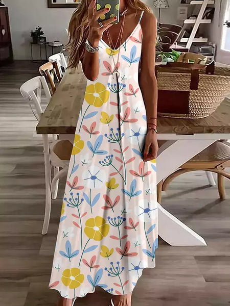 Vestido de cabeçada com estampa floral elegante feminino, casual roupas de praia, plus size, férias, Havaí, novo, 2024