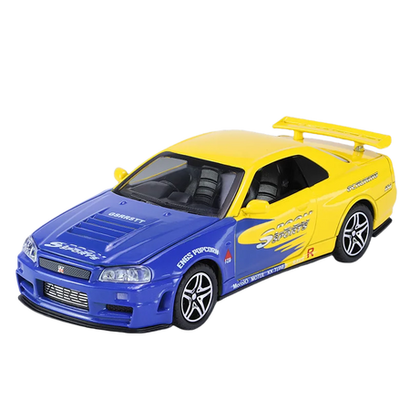 1:32 gtr r34 skyline simulação de liga rápida modelo de carro diecasts & veículos de brinquedo e carros furiosos decoração brinquedos para crianças menino