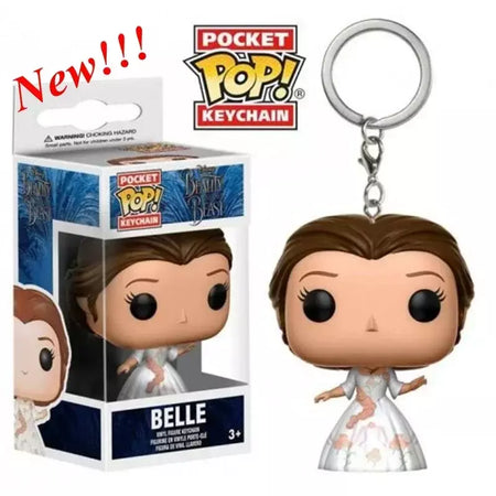 Novos chaveiros funko disney demona princesa bella ariel alice anna elsa bell jack sally ponto figura de ação brinquedos ornamentos