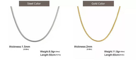 My Shape Rodada Cobra Cadeia Colar para Mulheres Homens Aço Inoxidável Link Cadeia 0.9mm 1.2mm 2mm Cadeia Gargantilha Moda Jóias Presentes