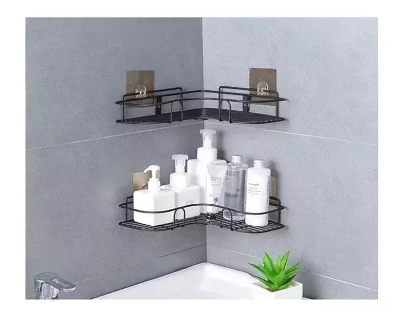Prateleira De Banheiro De Parede, Prateleiras De Armazenamento De Canto, Suporte Do Shampoo, Rack Cosmético, Cesta De Dreno De Chuveiro De Ferro, Organizador Do Banheiro