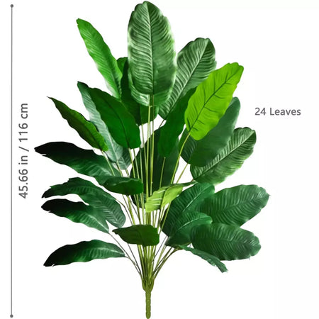 Palmeira tropical artificial 60-90-120cm(47,2 pol.) folhas de planta de banana falsa toque real planta de plástico strelitzia para jardim doméstico