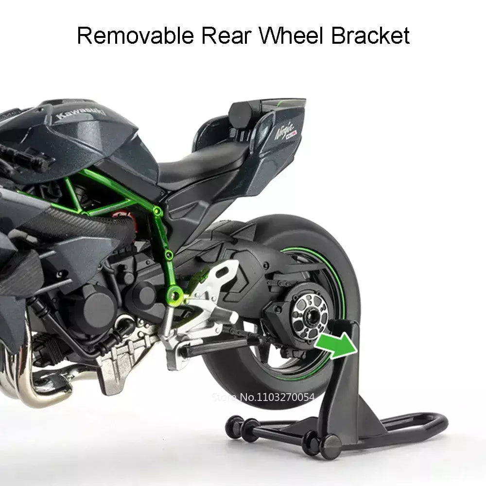 1:12 kawasaki h2r bwm s1000rr liga motocicleta brinquedos diecast carro em miniatura roda dianteira direção moto crianças presente de natal