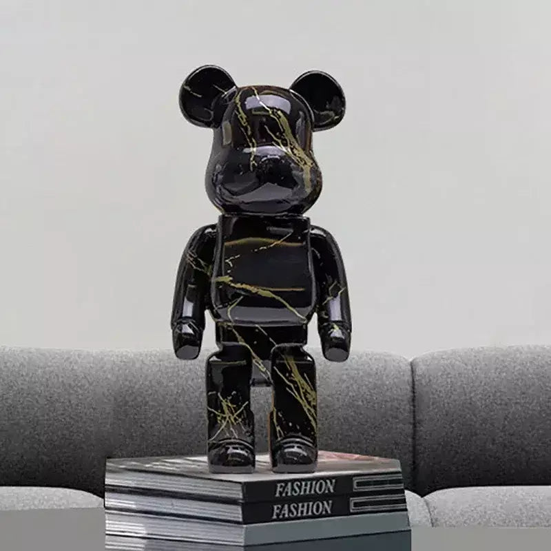 27cm/10 polegadas graffiti urso estatueta decoração de casa animal abstrato ornamento armazenamento pote de dinheiro moderna sala escultura decoração de mesa